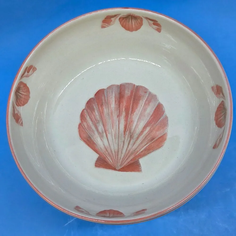 Sangostone Coquille Clam Seashell Soup Cereal Bowls Bowl 6.5 Inch Set Of 4